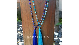 ceramic stones glass beads necklaces tassels bali